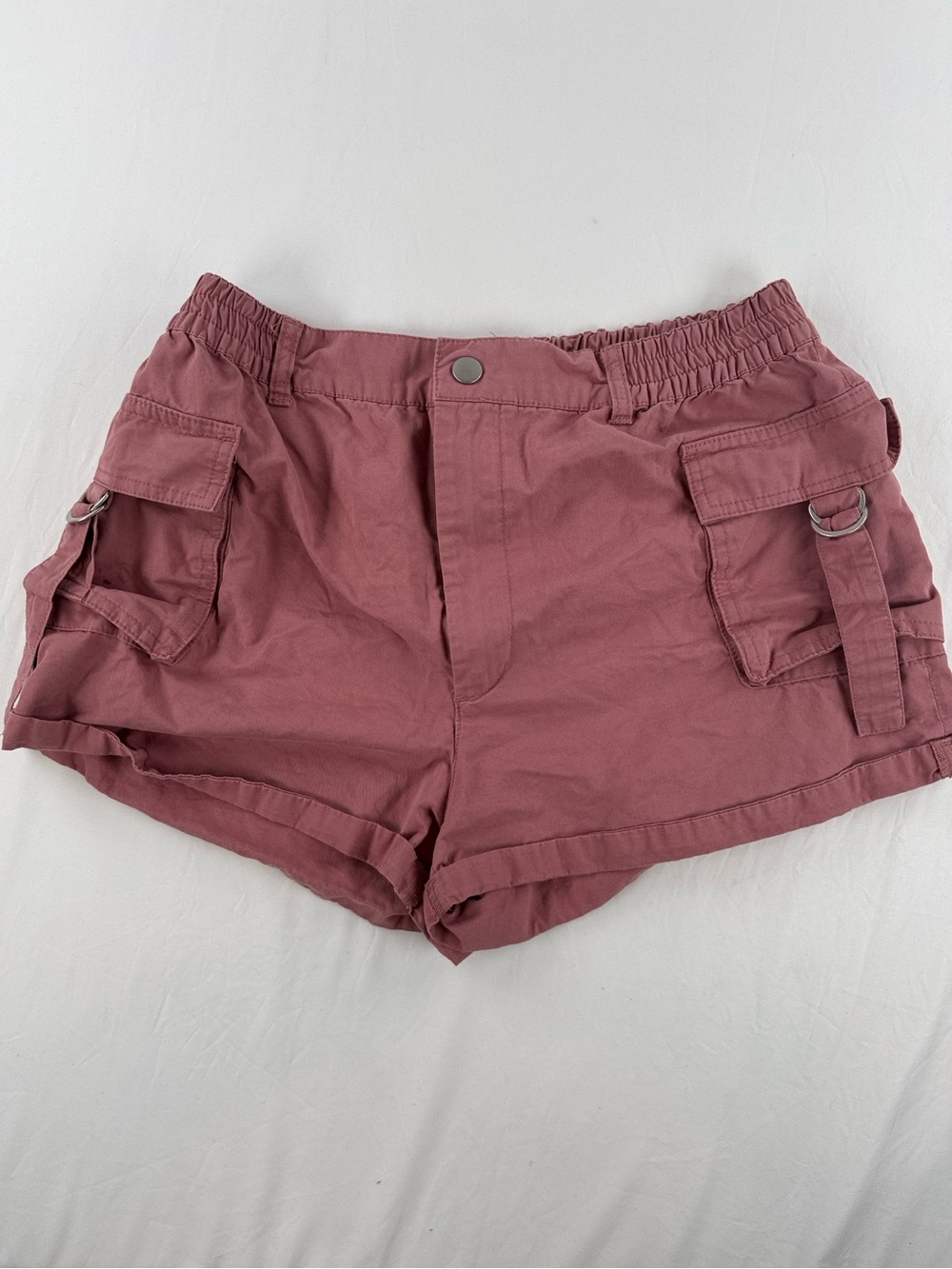 Indigo Rising Women's Utility Cargo Shorts in Dusty Rose - Picture 1 of 6
